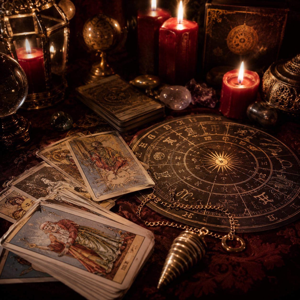 Carta astral, péndulo, tarot y velas del espacio de Orión